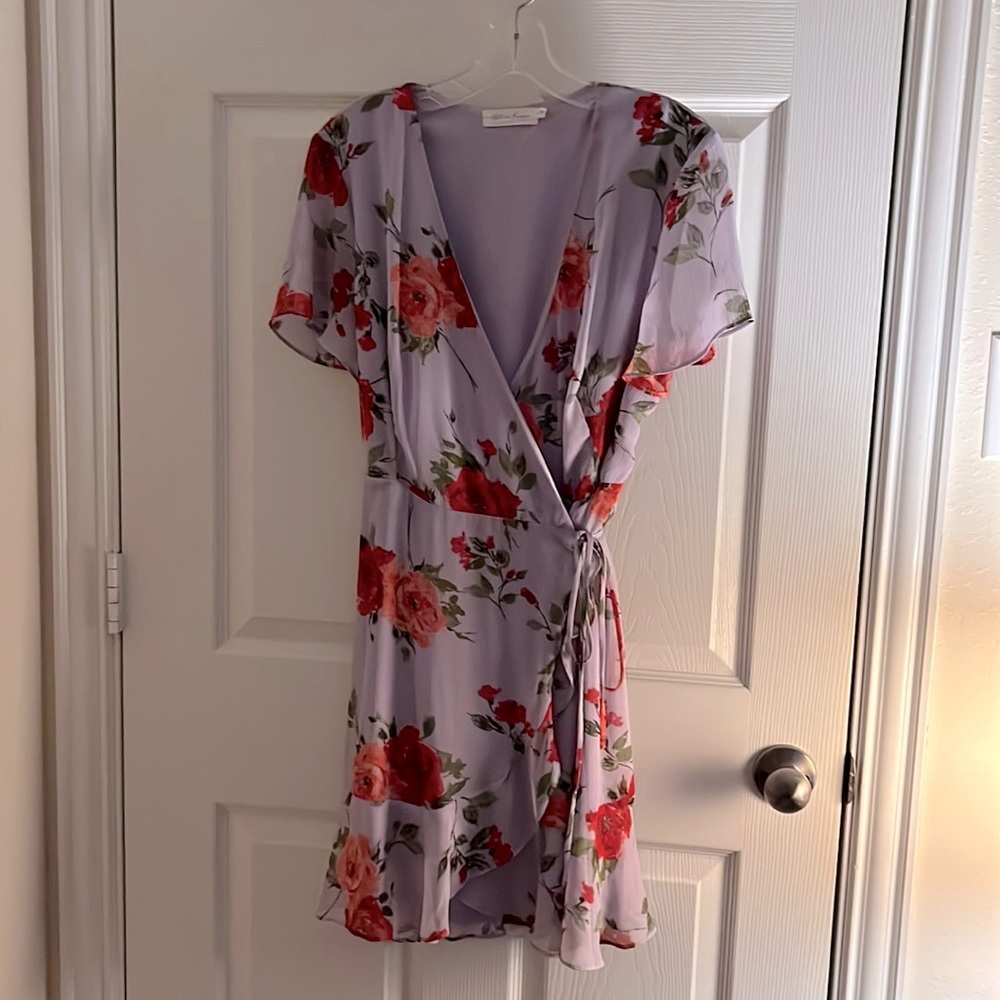 All in Favor Floral Wrap Dress